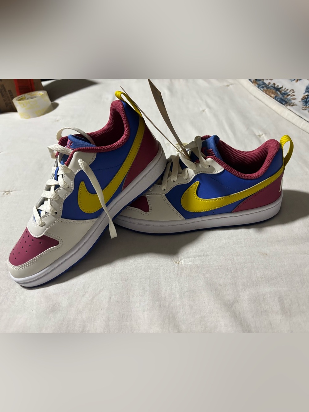 Nike Low-Top Sneakers in Blue, Yellow & Pink